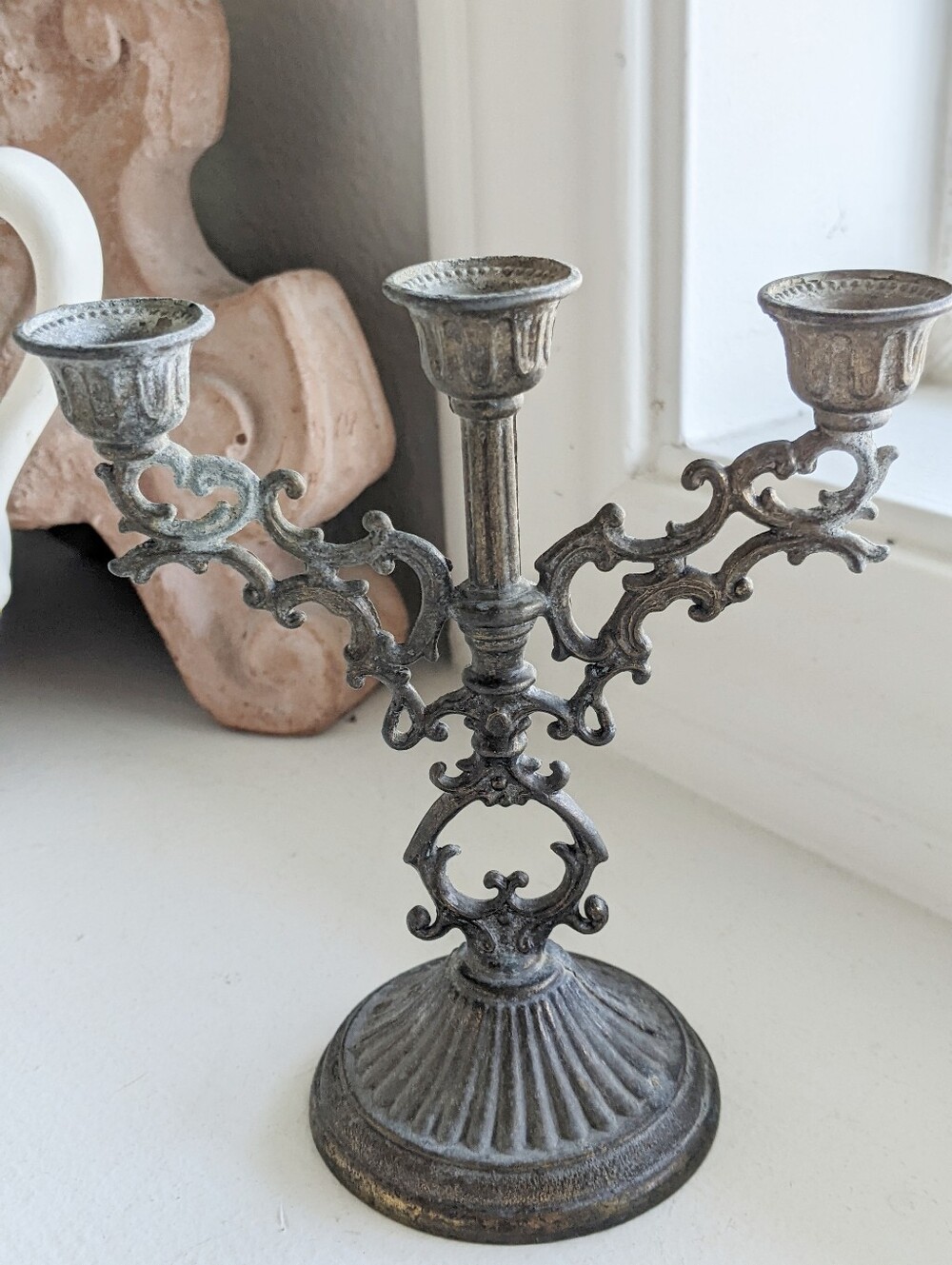 Antique Ornate Interpur Italian Mini Candelabra (Kate)